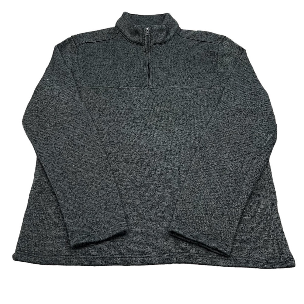 APT. 9 Shirt 1/4 Zip Fleece Lined Heathered Dark Gray Size Medium